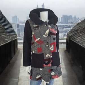 Via Vitale Italian Wool Cardigan Made In Italy Wool Women's Sweater Size S Coat